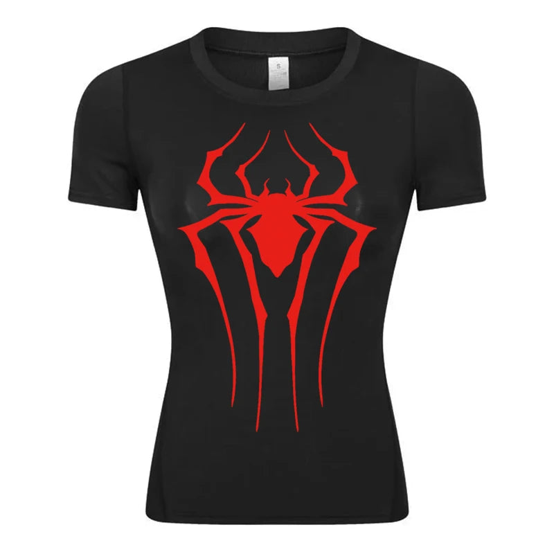 Spider Logo Compression Tee — Women's Athletic Edition