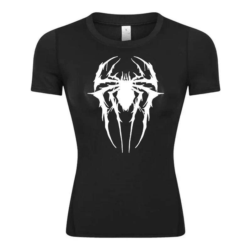 Spider Logo Compression Tee — Women's Athletic Edition