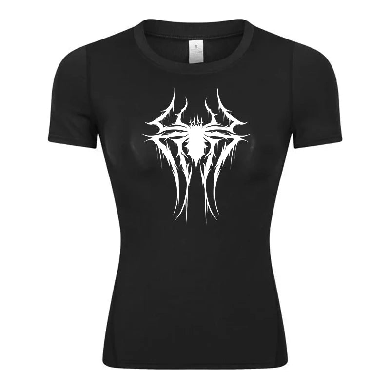 Spider Logo Compression Tee — Women's Athletic Edition