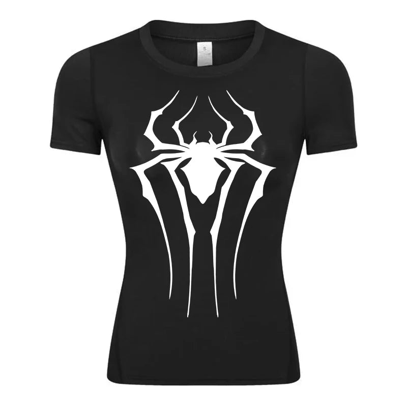 Spider Logo Compression Tee — Women's Athletic Edition