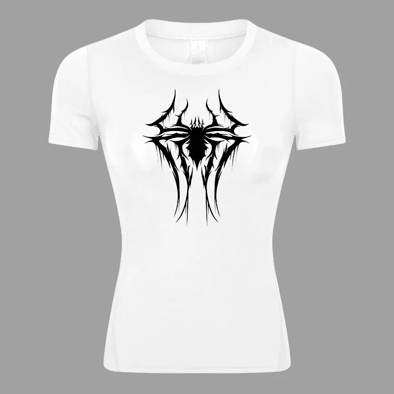 Spider Logo Compression Tee — Women's Athletic Edition