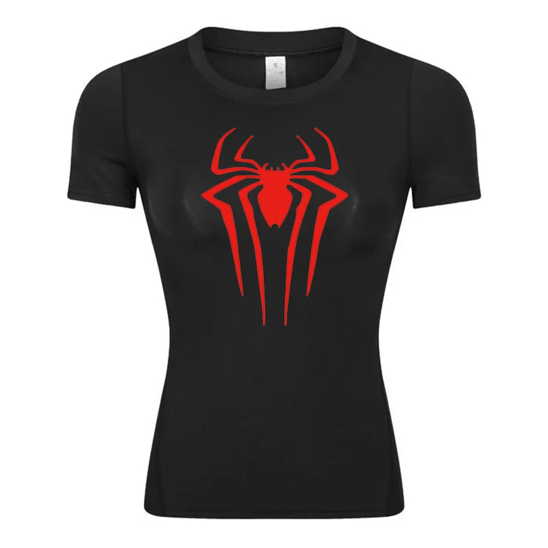 Spider Logo Compression Tee — Women's Athletic Edition