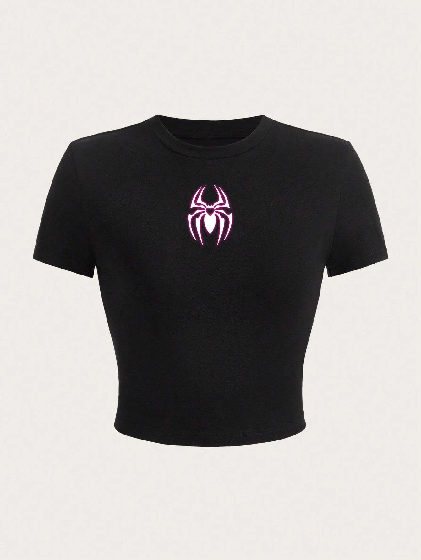 Mini Web Crop Tee — Women's Black Edition