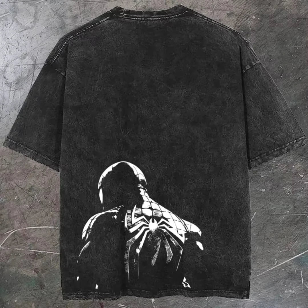 Shadow Back Graphic Oversized Tee — Dark Hero Edition