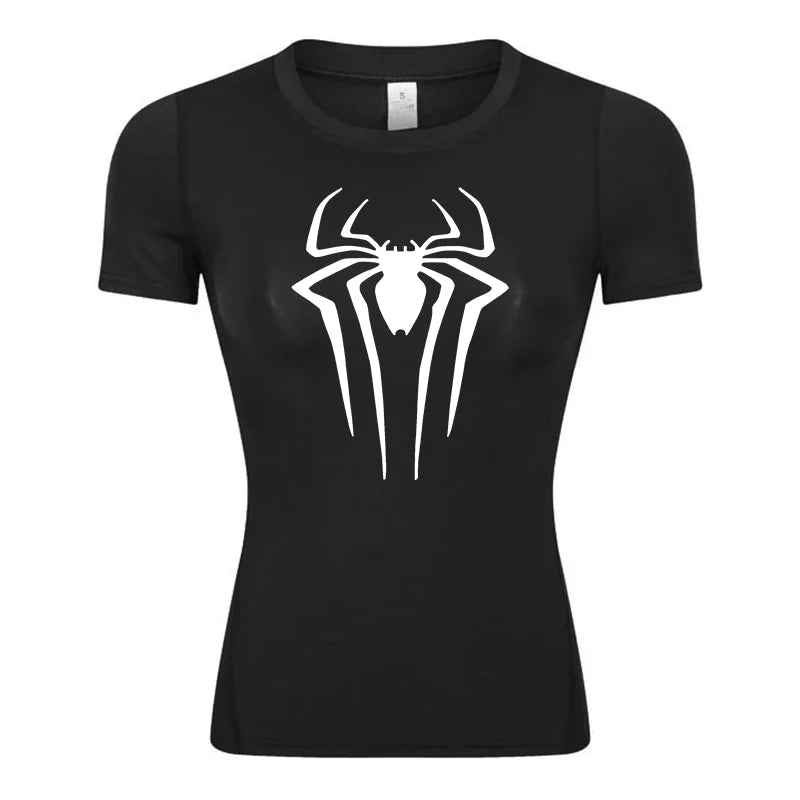 Spider Logo Compression Tee — Women's Athletic Edition